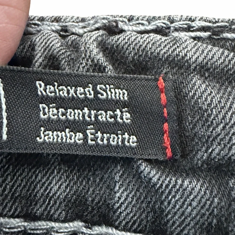 True Religion Geno W Flap Super T Jeans Mens 30x32 Black Straight Leg Distressed